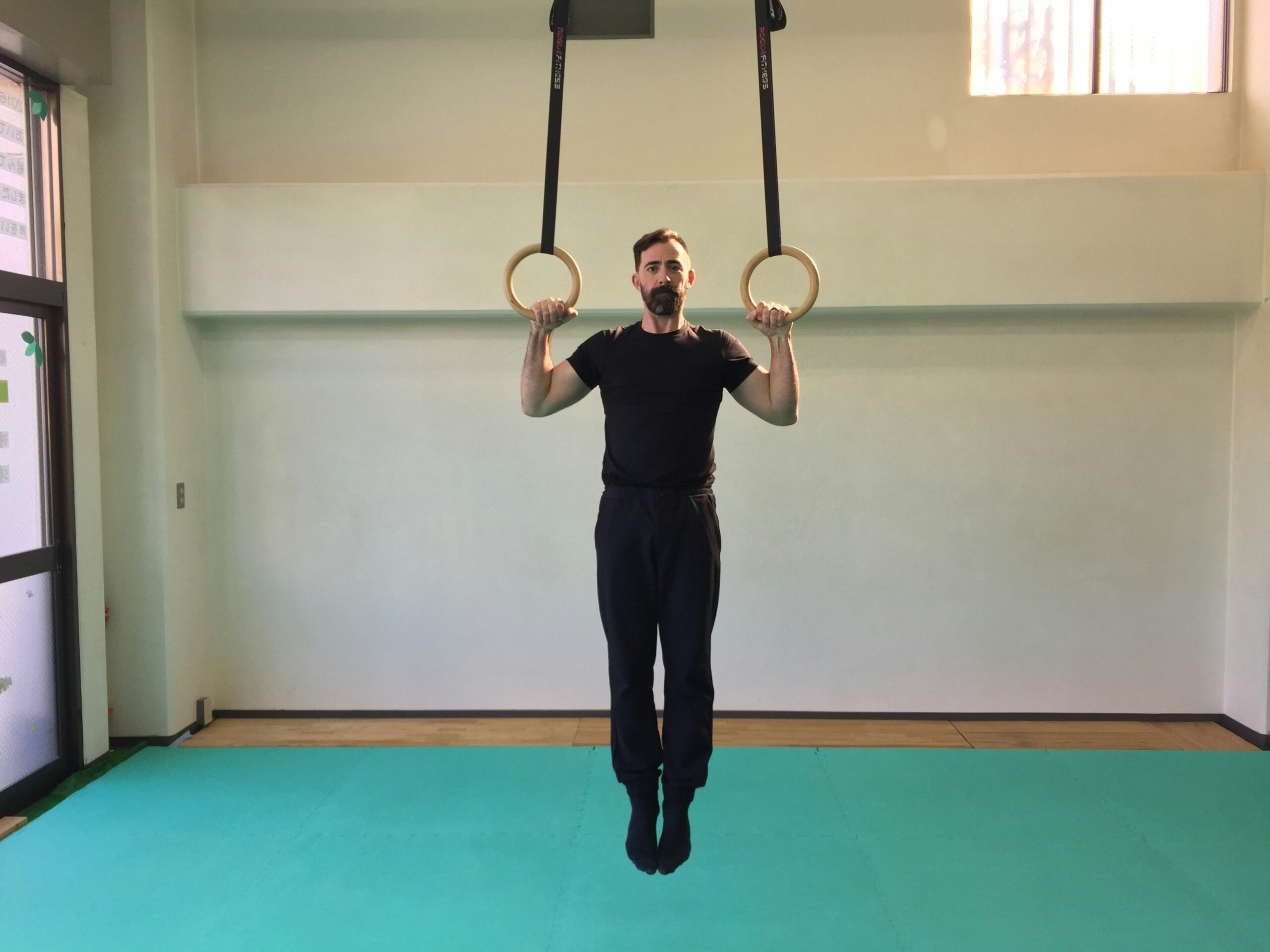 Demonstration photo showing correct form for a kettlebell swing